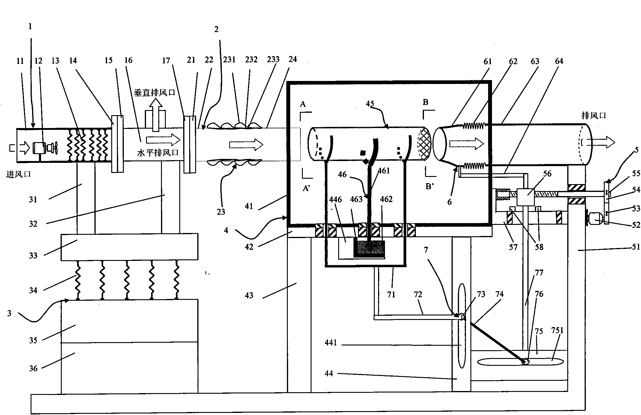 Fast drying, stable and anti-vibration weighing device as well as weighing method and use thereof