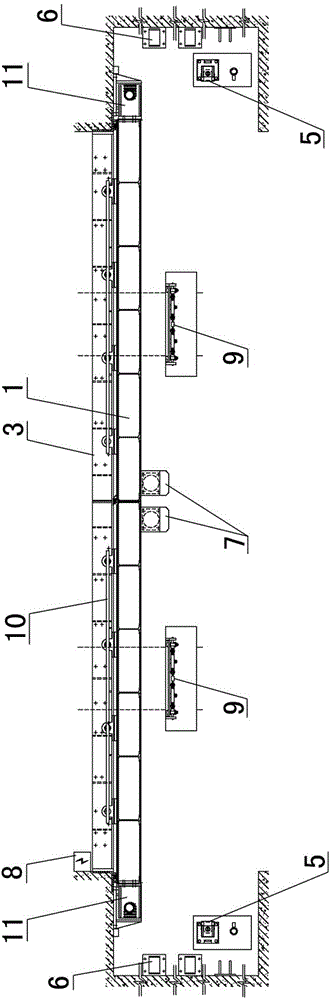 Double-leaf protective closure obstruction door for subway one-hole and two-lane section