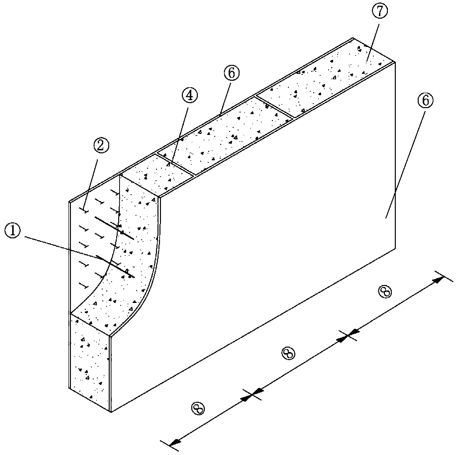 Multiple-chamber type double steel plate concrete combined shear wall