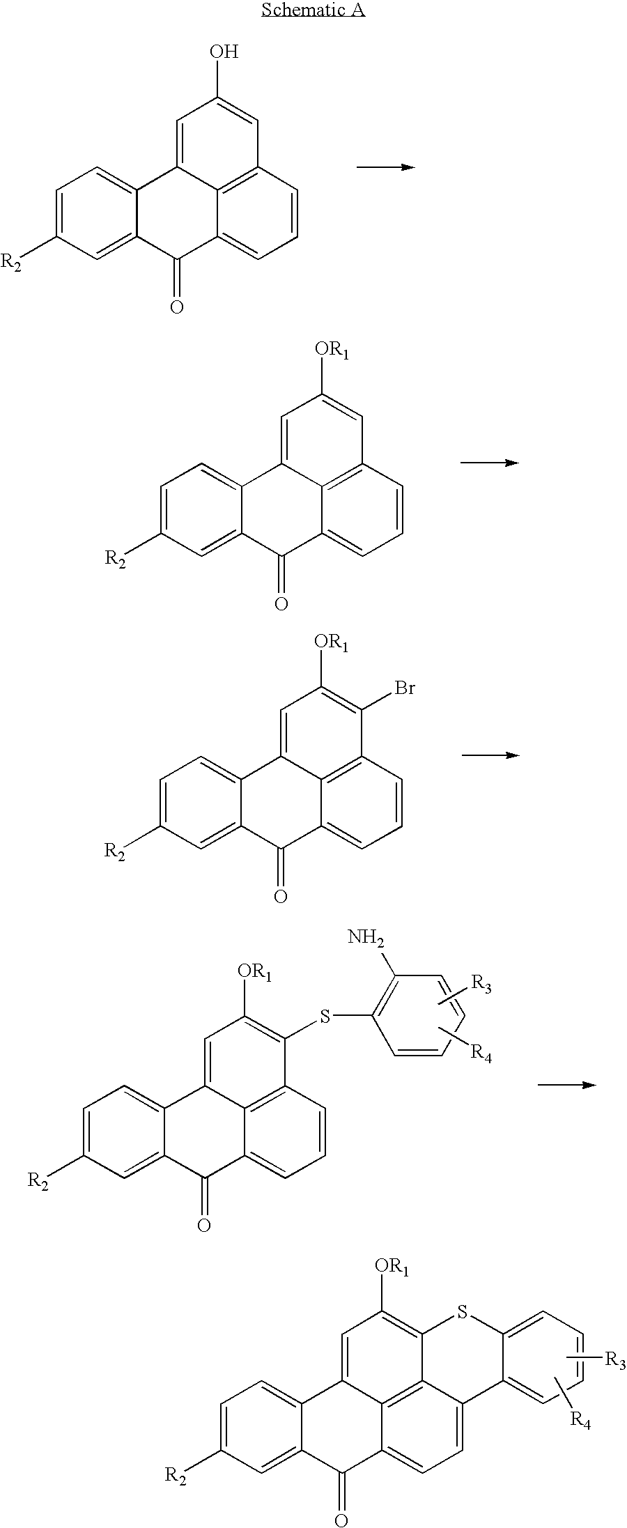 Articles containing thioxanthone dyes