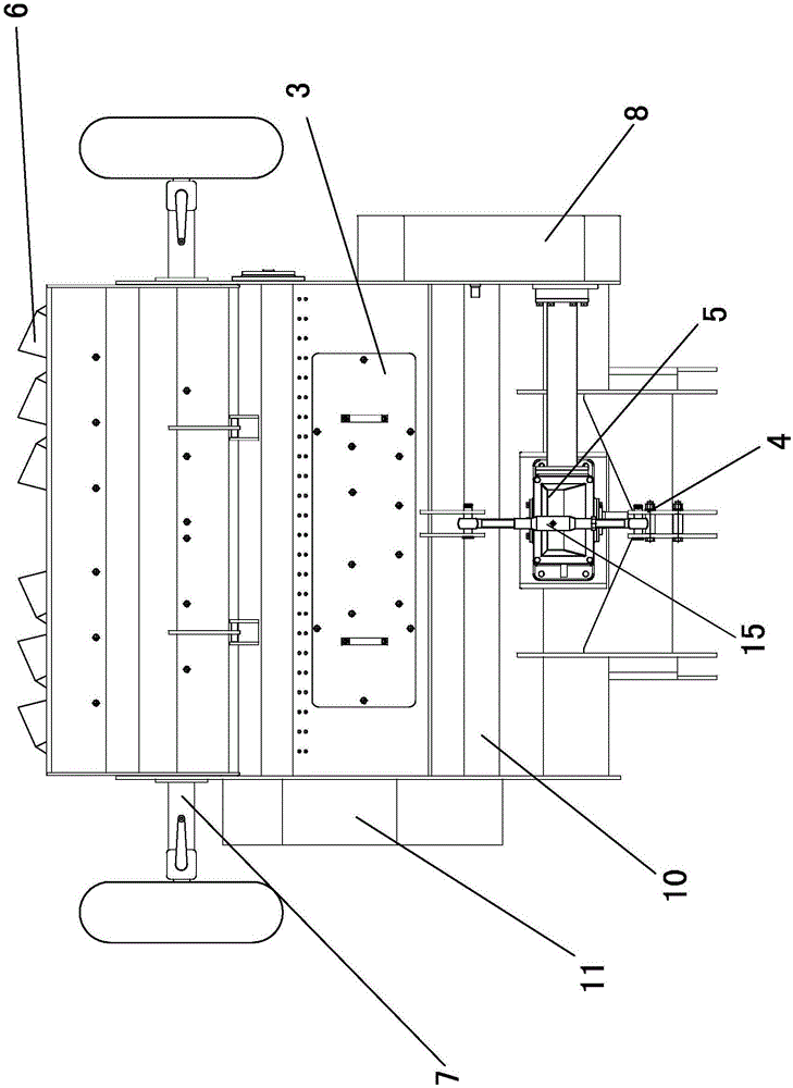 Rice straw shattering and returning machine