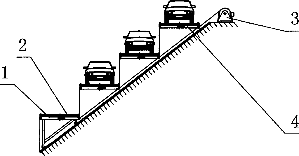 Method for constructing parking ground on sloping field