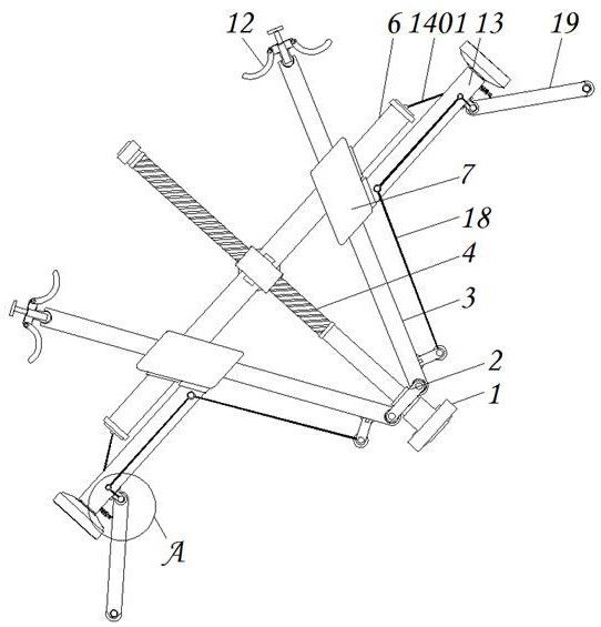 Abutting supporting type wide-application-range secondary supporting device for bridge support