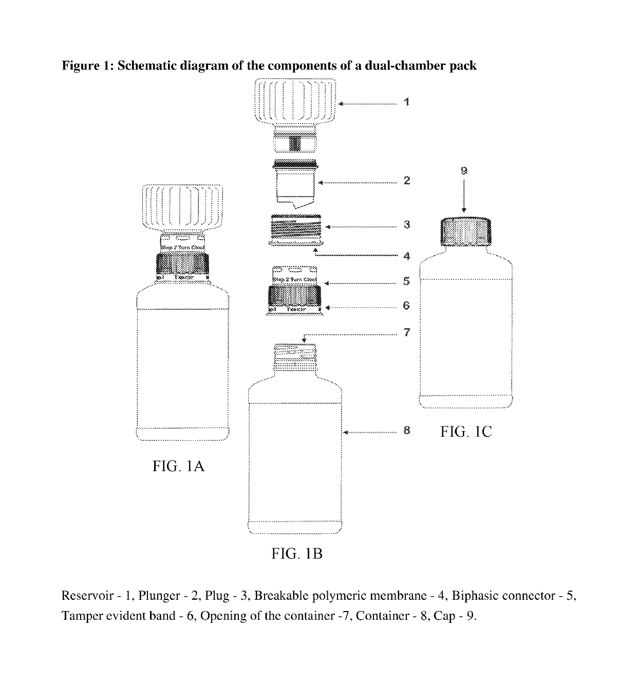 Dual-chamber pack for pharmaceutical compositions