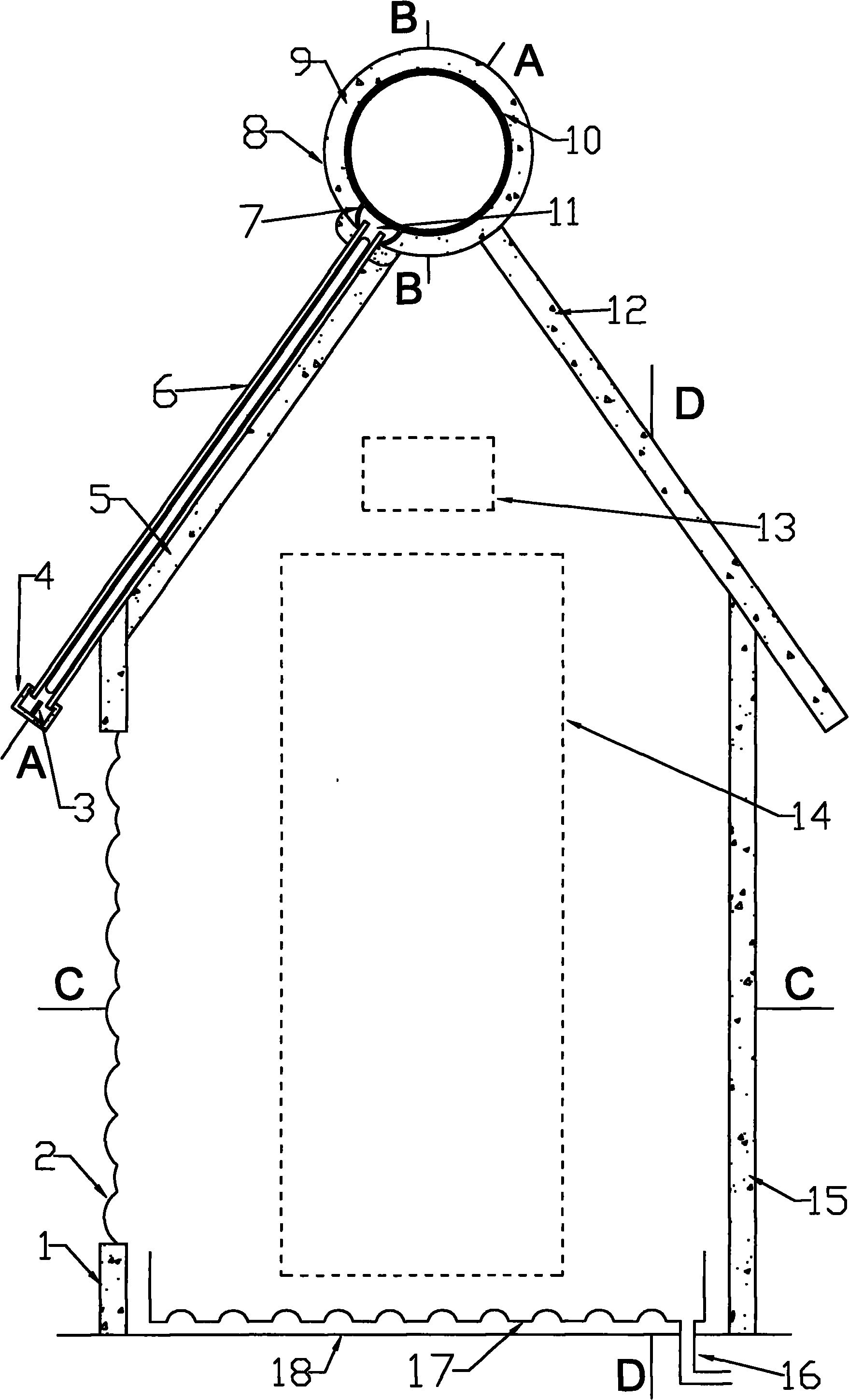 Direct insertion pressure bearing double-circulation solar bathroom