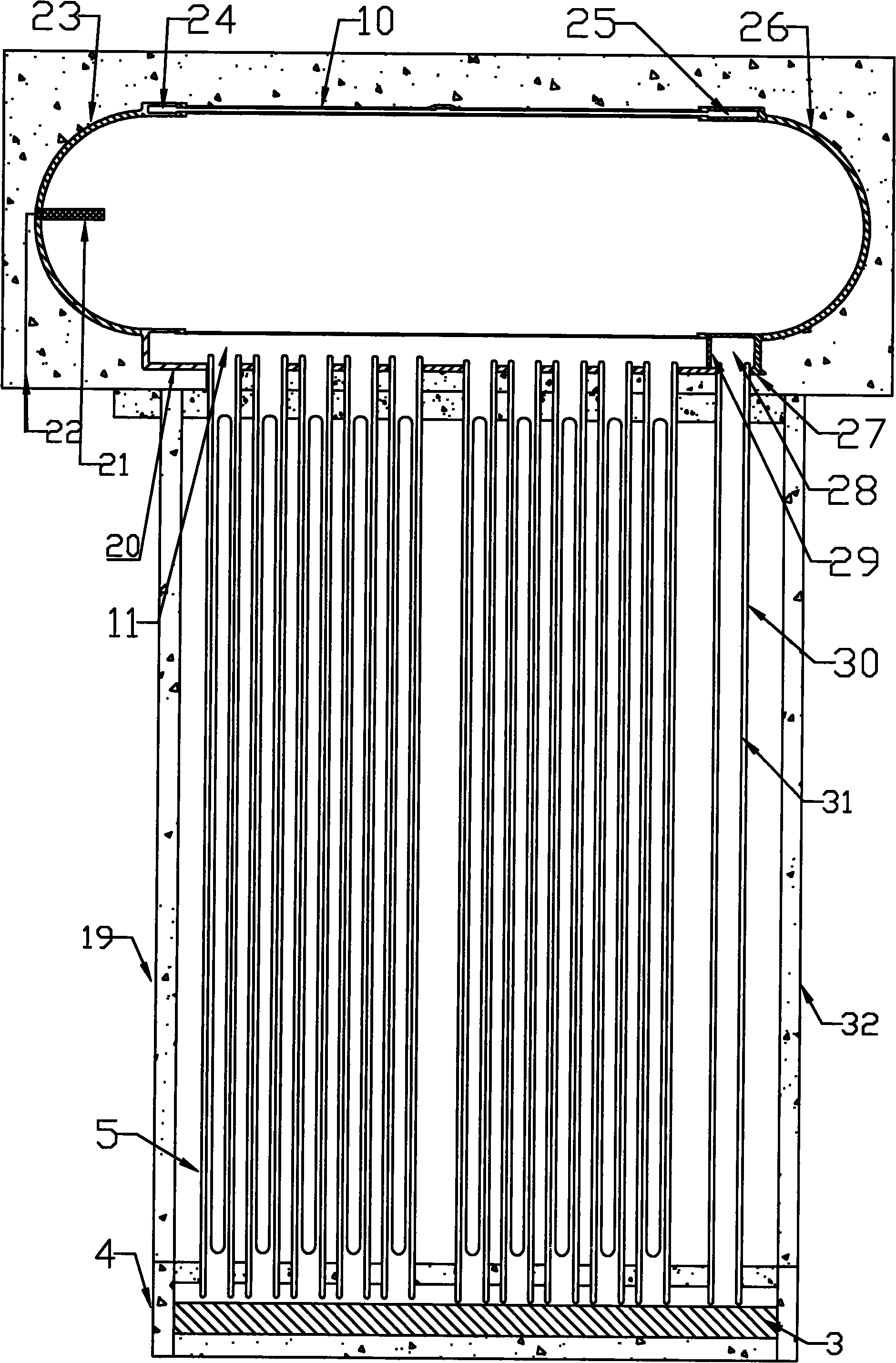 Direct insertion pressure bearing double-circulation solar bathroom