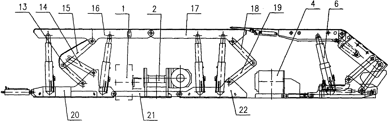 Cross side dumping arrangement coordinated mode of rear conveyer of fully mechanized working face and support structure