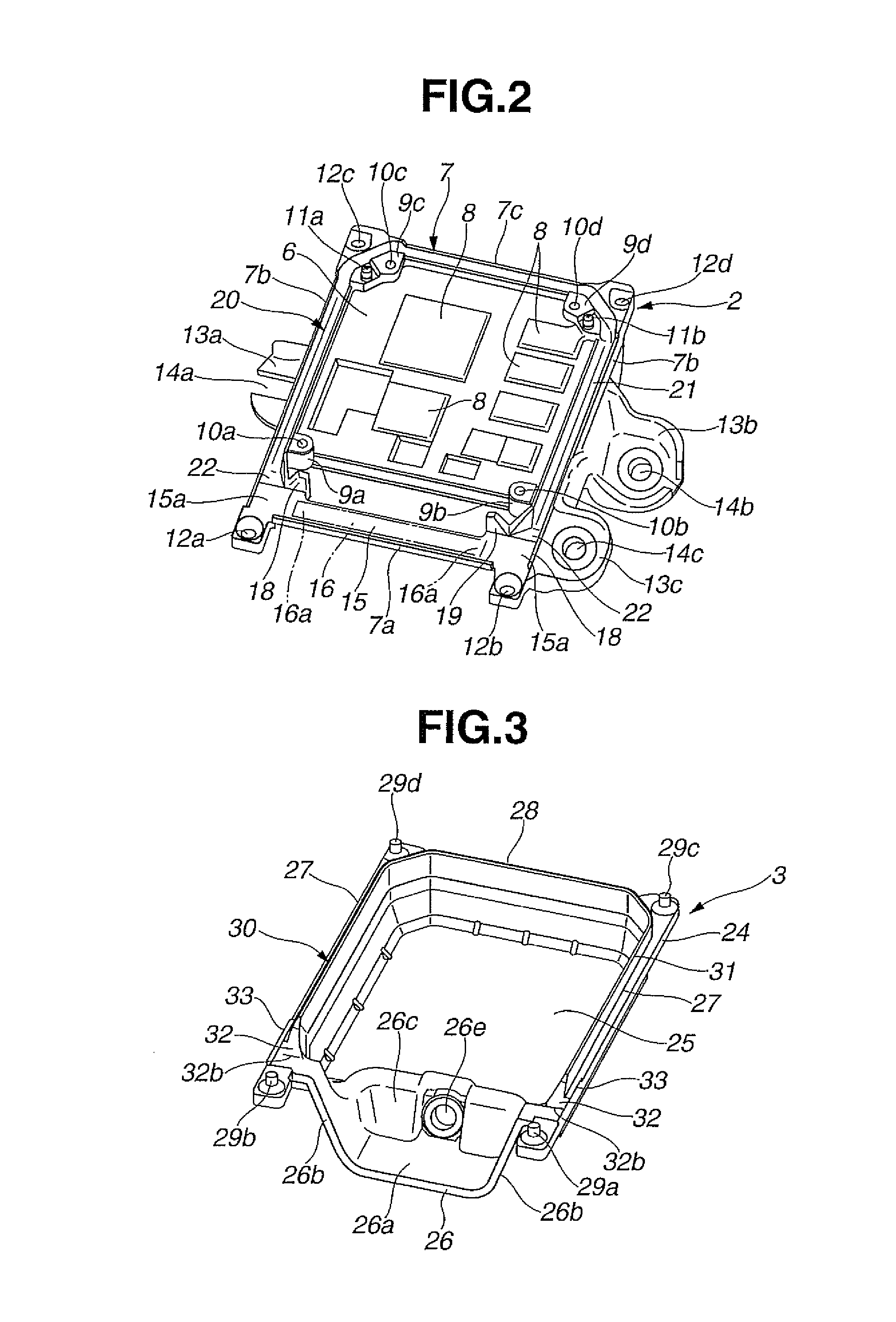 Seal structure for electronic control device