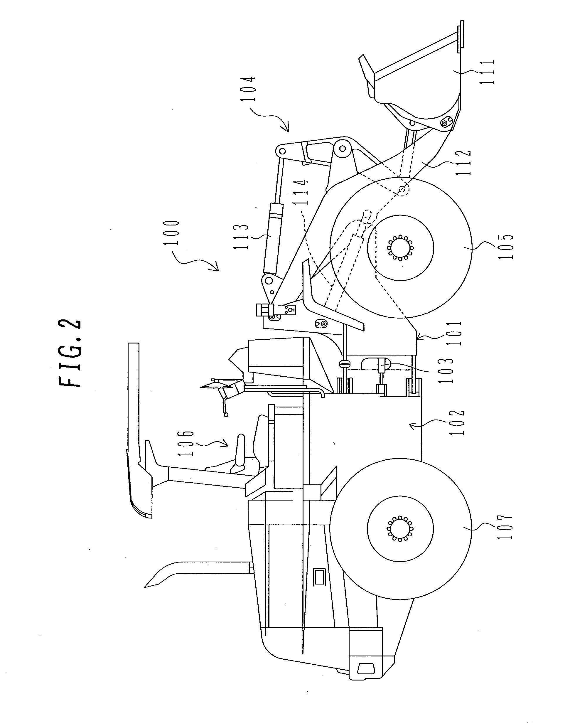 Cooling fan drive system for travel type working machine