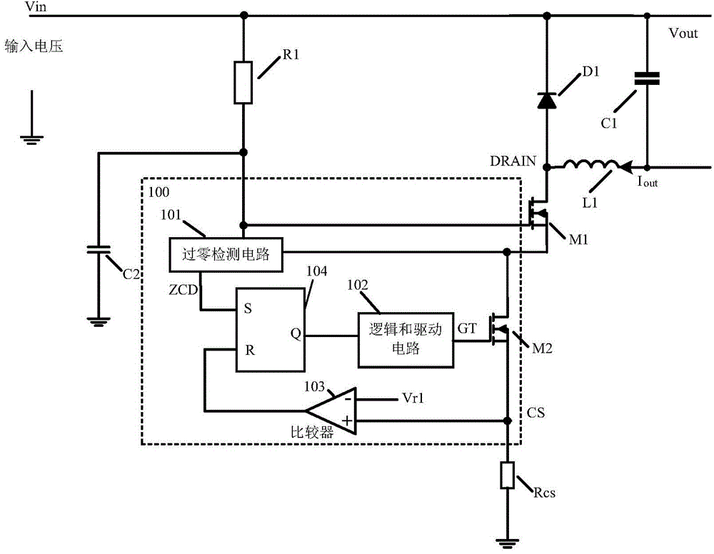 Voltage-reduction structure LED driving circuit, and constant current driver and design method thereof