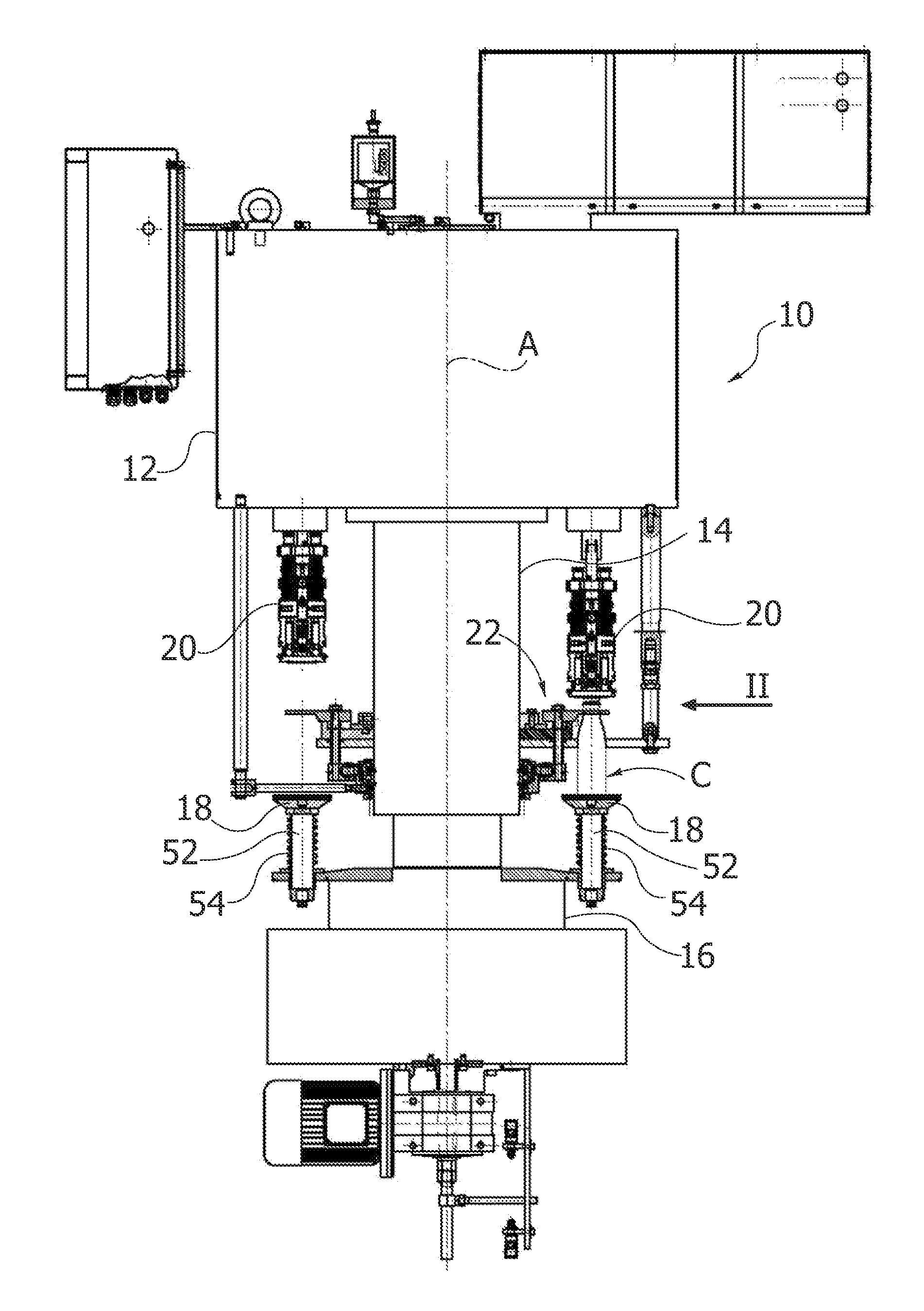 Machine for application of caps on containers such as bottles and the like