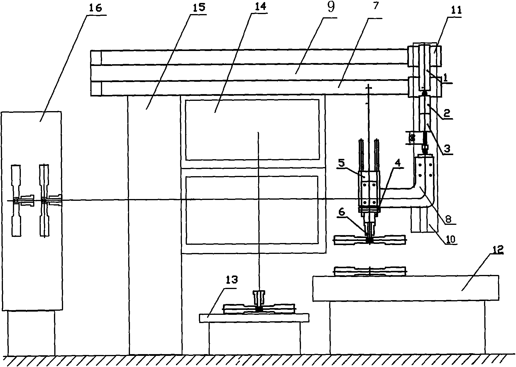 Side portal frame type automatic assembling and disassembling manipulator