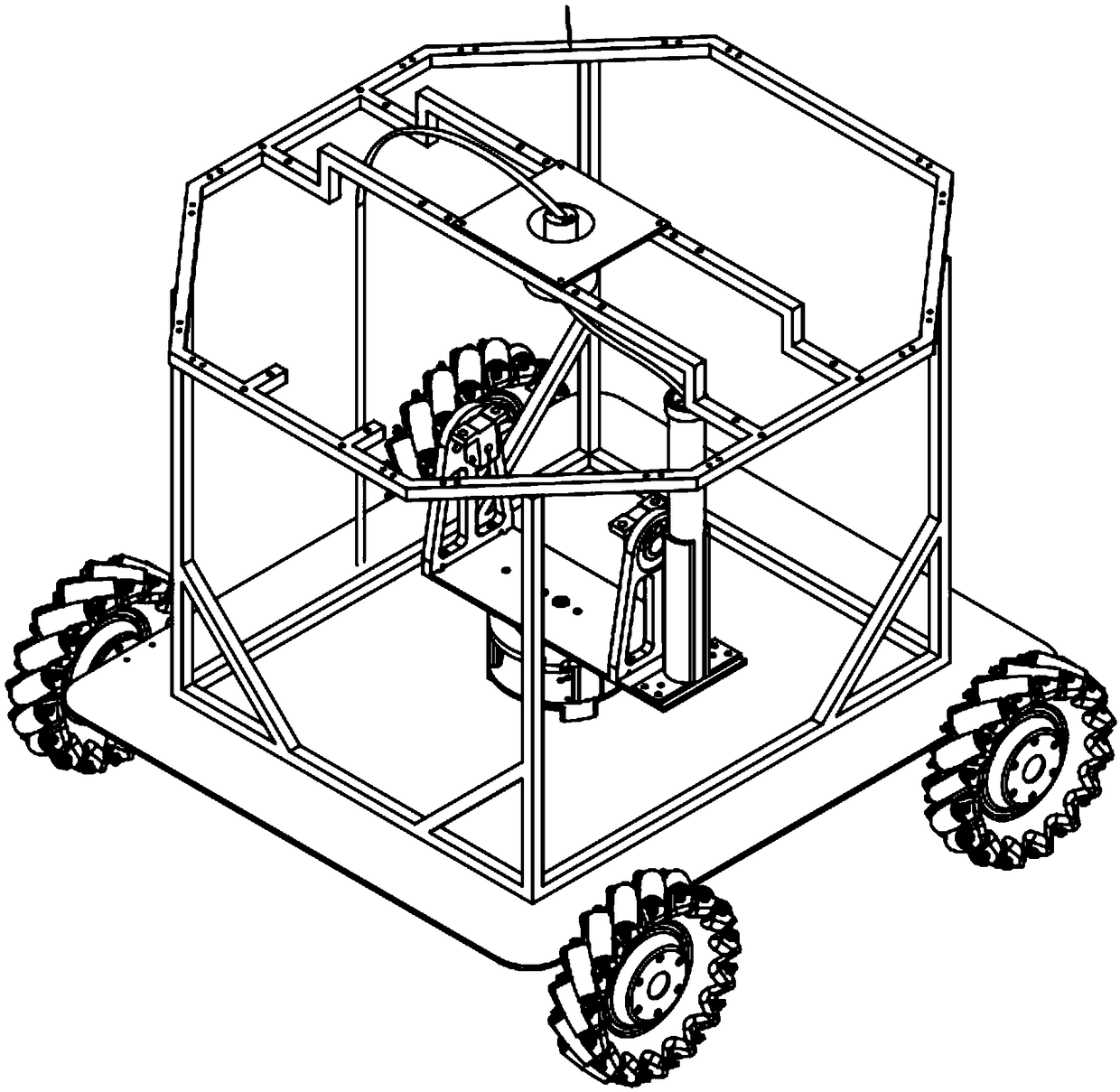 360-degree rotating cloud deck robot chassis based on electric conducting sliding ring