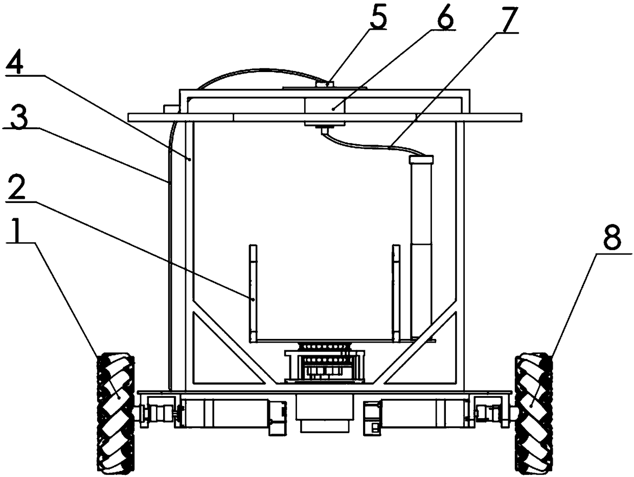 360-degree rotating cloud deck robot chassis based on electric conducting sliding ring