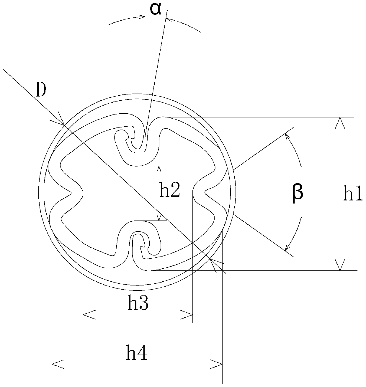 Periphery hole charging structure for energy-gathered hydraulic pressure smooth blasting, and construction method thereof