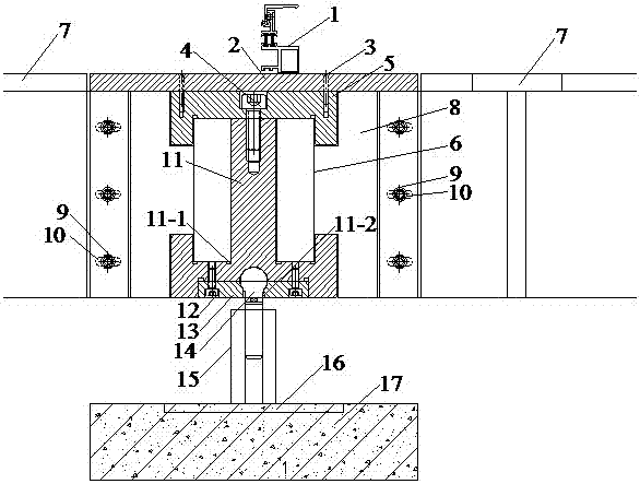 Force-bearing device for connecting joints at any angle in T-shaped steel plane