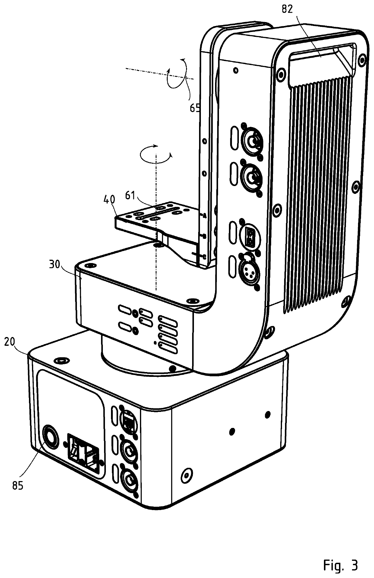 Automatic camera head and operation method