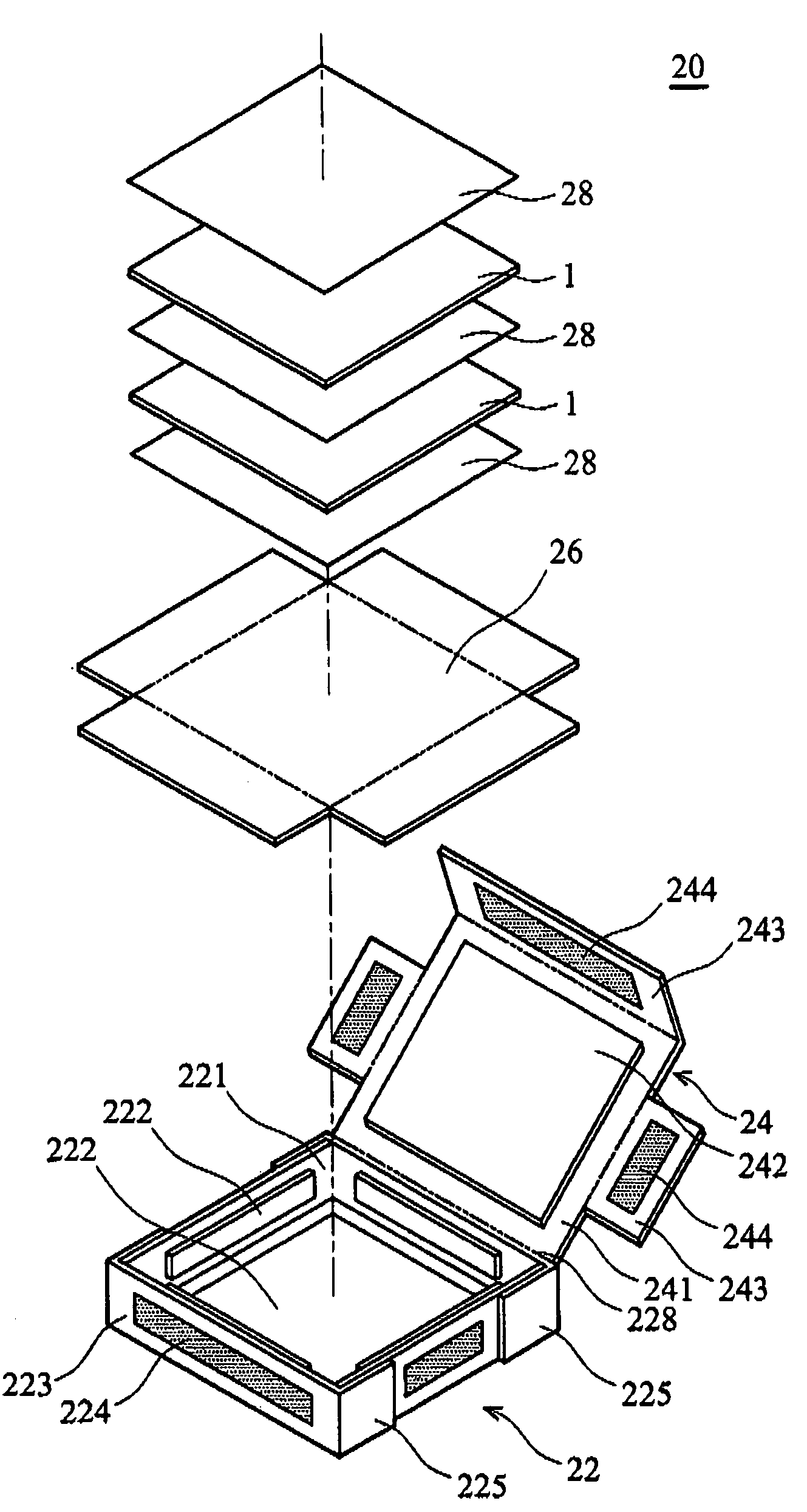 Antistatic transport package for LCD cells