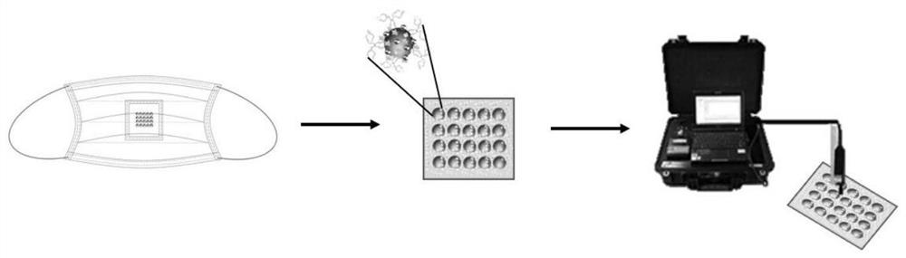 Special detection mask and method for Raman immune probe for respiratory virus collection and detection