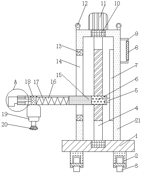 Car roof rust removal device for automobile manufacturing