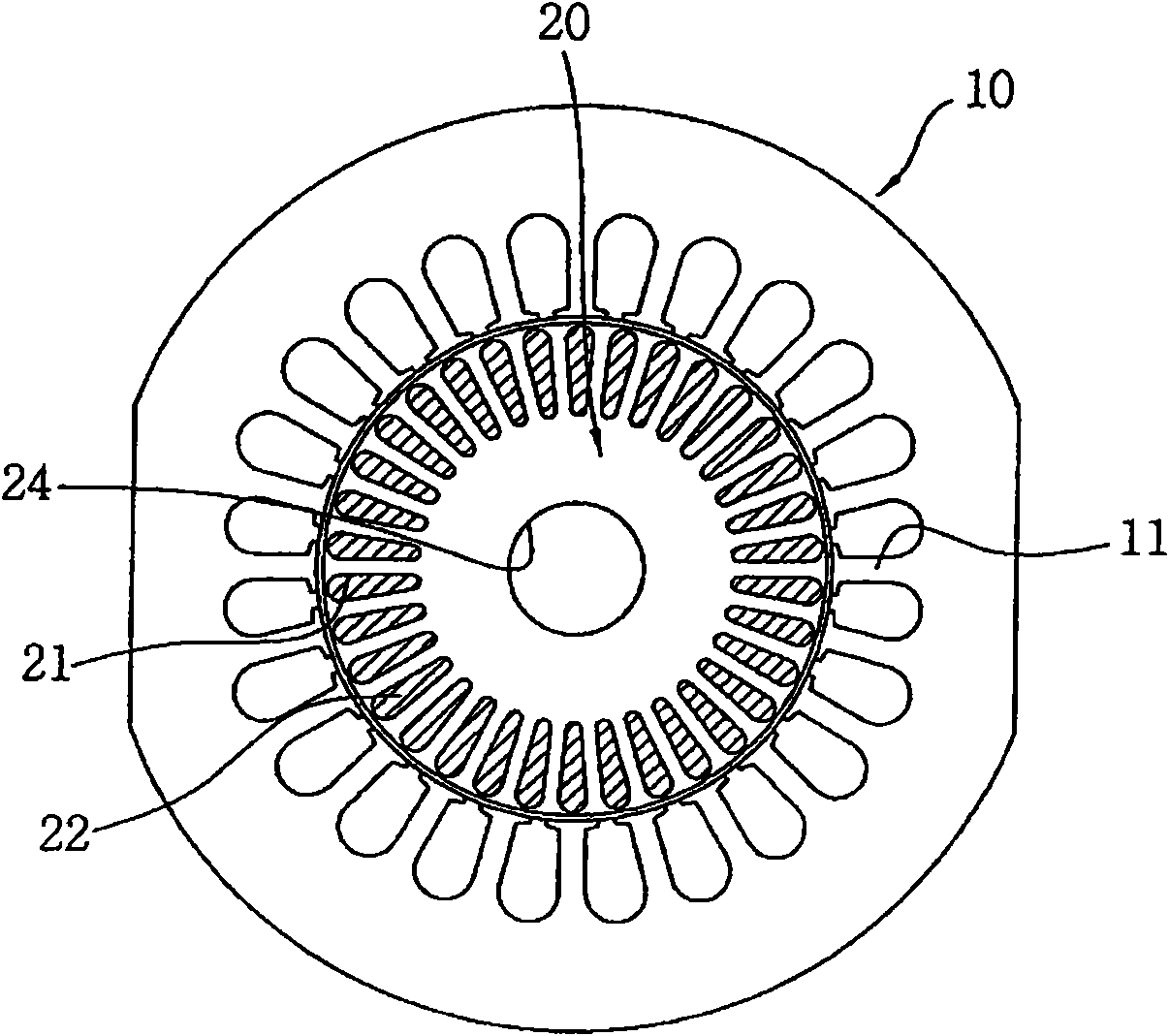 Motor, compressor and air conditioning system having the same