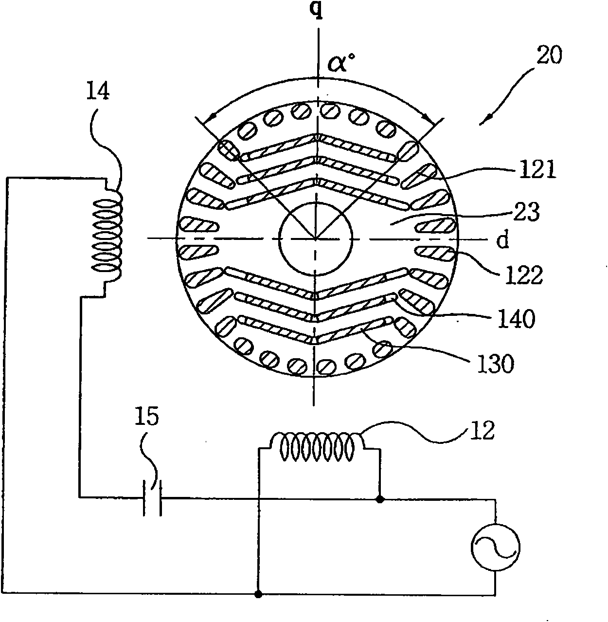 Motor, compressor and air conditioning system having the same