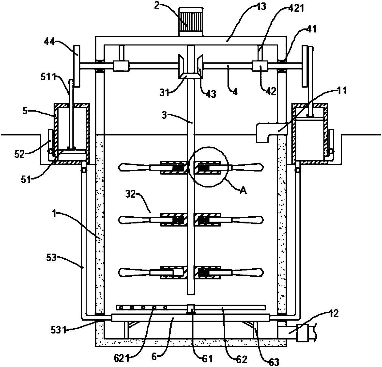 Easily controlled efficient aeration tank