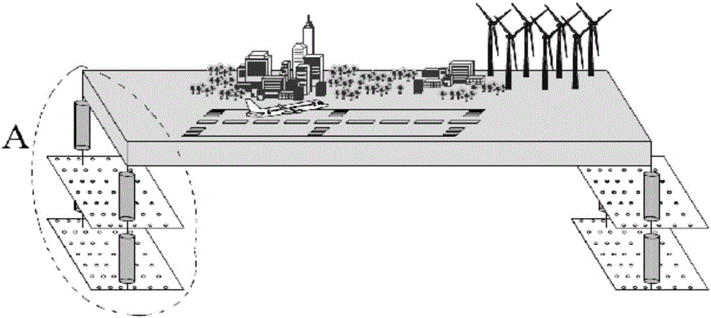 Tuning permeable vibration-damping power generation device for ultra-large floating structure