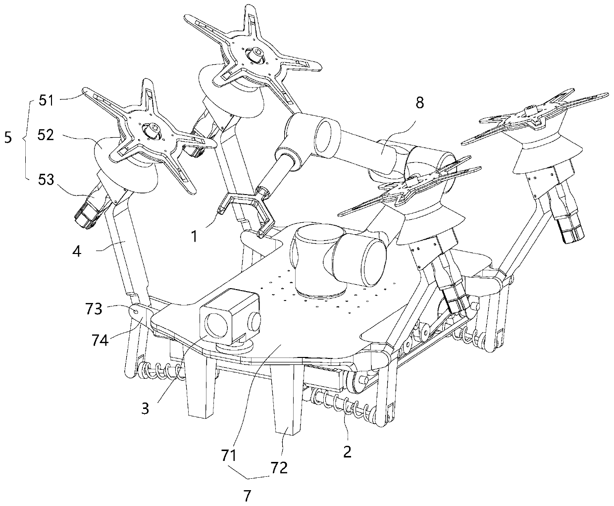 High-voltage power transmission line robot