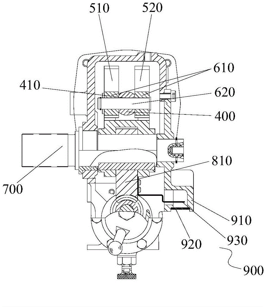 Transverse-mounting type pneumatic piston executing mechanism of angular travel adjusting valve