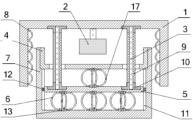 Compression bar type passive low-frequency three-dimensional vibration isolator