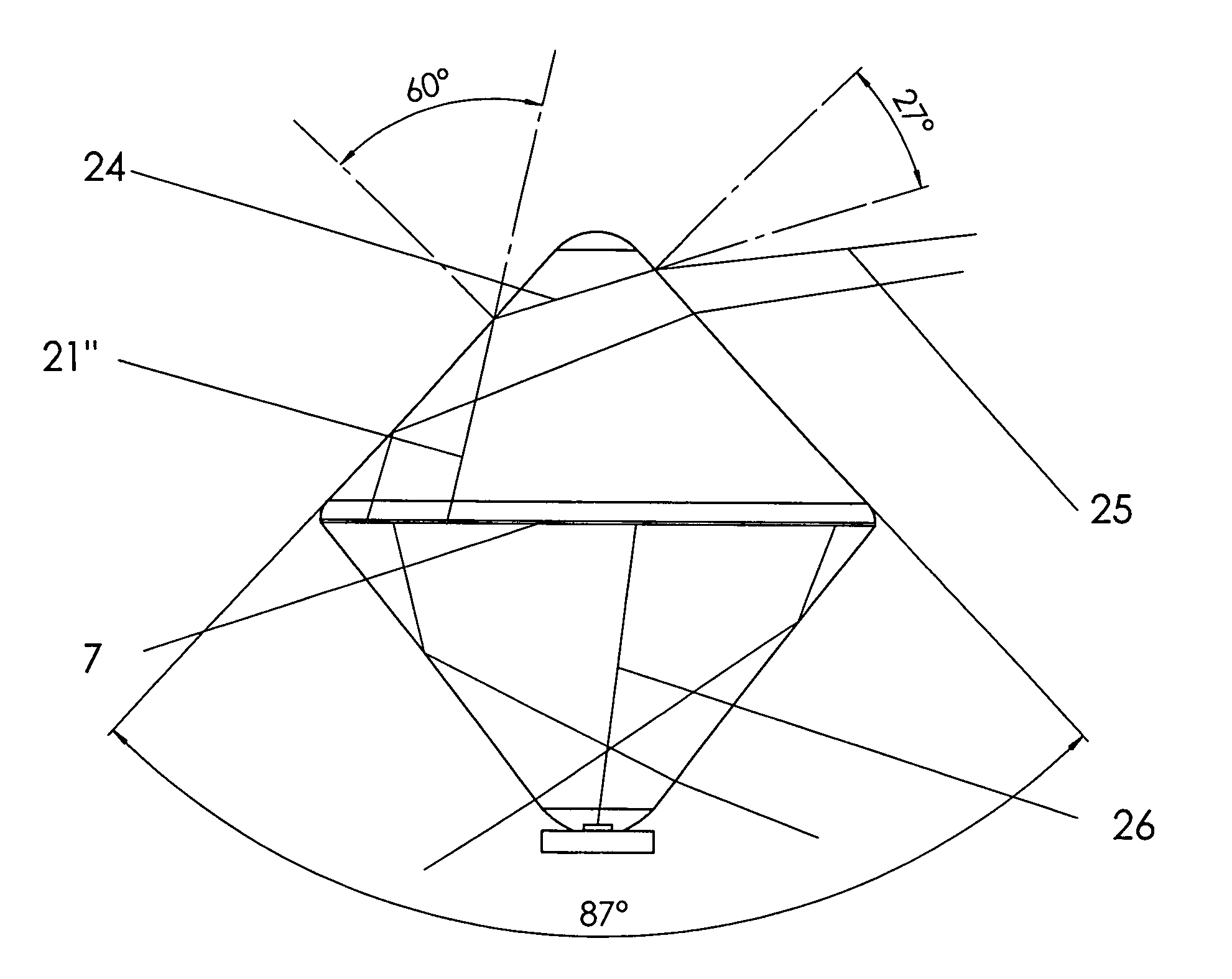 Optical system for a light emitting diode with collection, conduction, phosphor directing, and output means