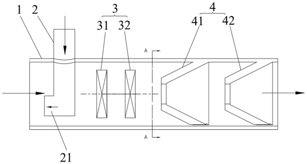 Hydrogen fuel cell tail gas mixing and diluting device and hydrogen fuel cell