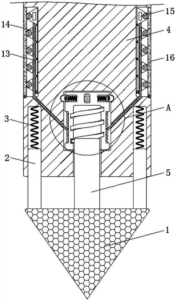 A pressure-type self-expanding anti-loosening grounding pile for construction