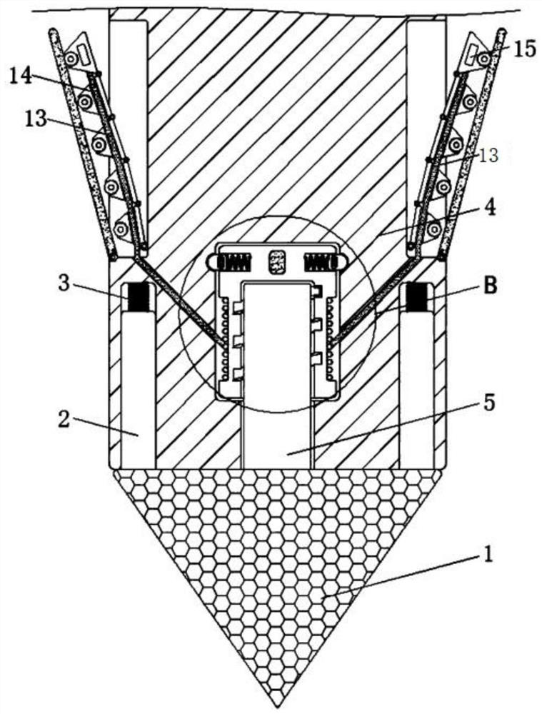 A pressure-type self-expanding anti-loosening grounding pile for construction