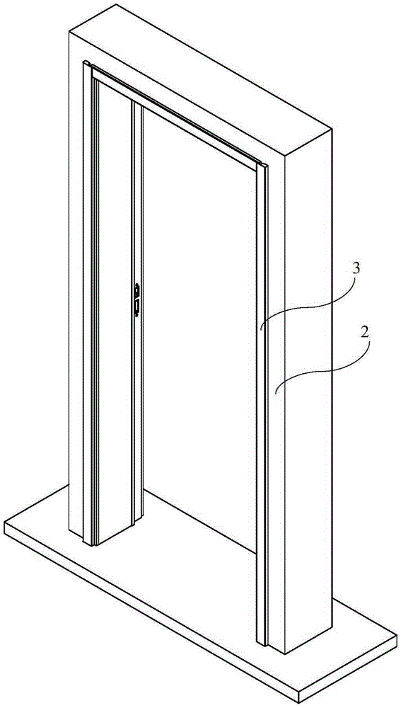 Pre-stress fastening structure of finished vertical hinged door window frame