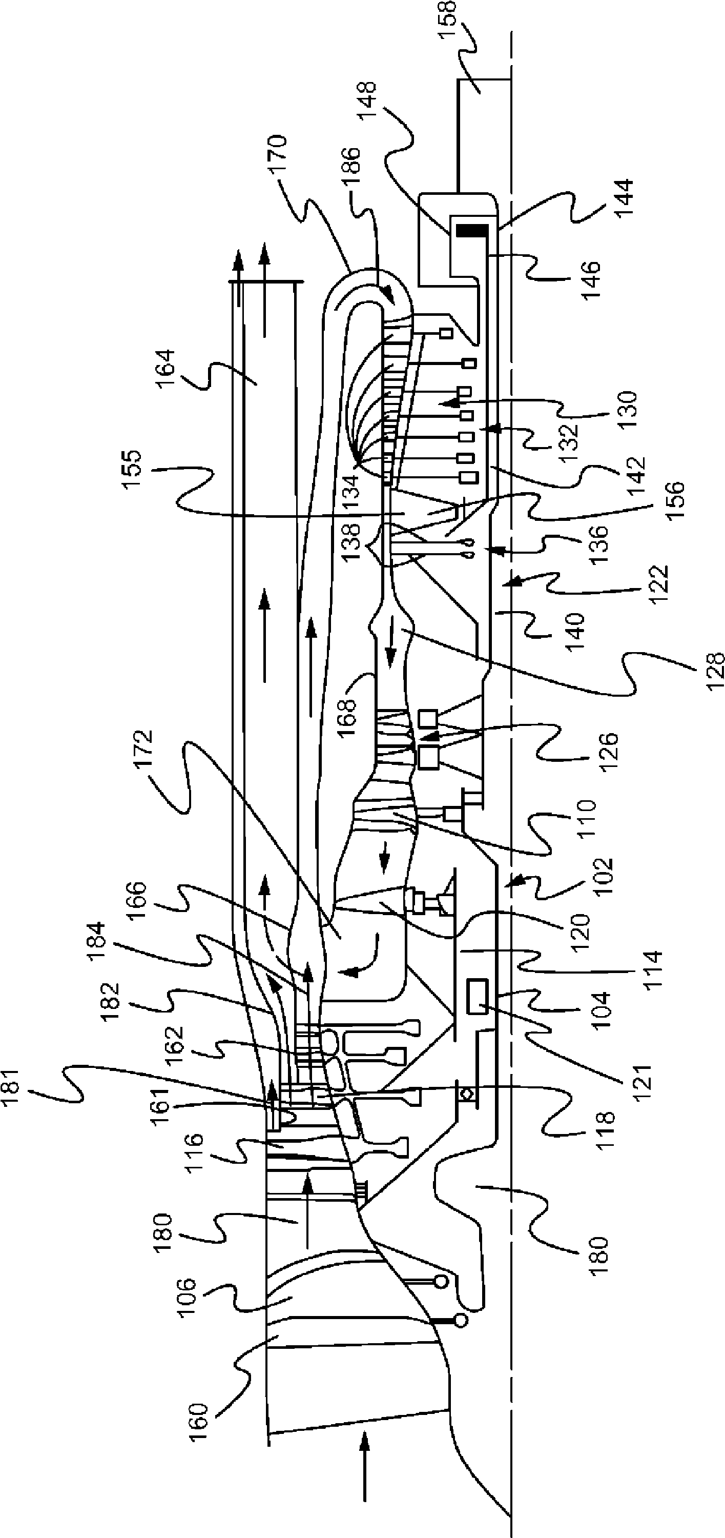 Gas turbine engine with variable overall pressure ratio