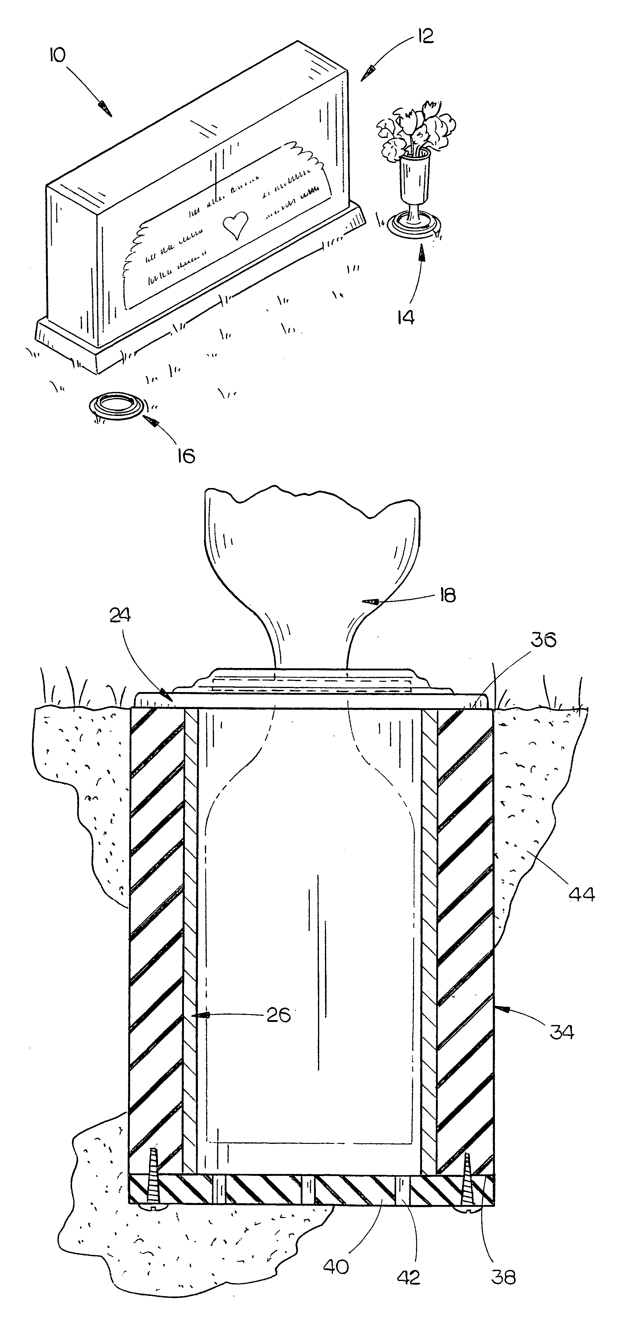 Universal Underground Receptacle for a Cemetery Flower Vase Cylinder