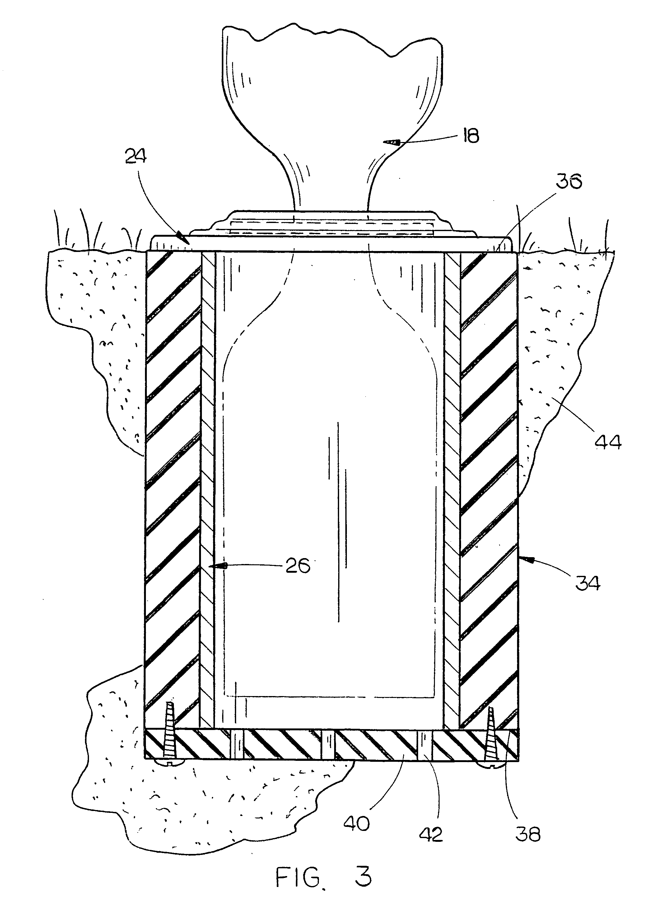 Universal Underground Receptacle for a Cemetery Flower Vase Cylinder