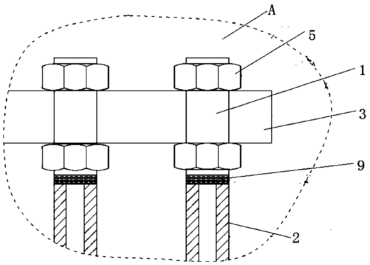 Conversion device for high temperature modal test and vibration test method