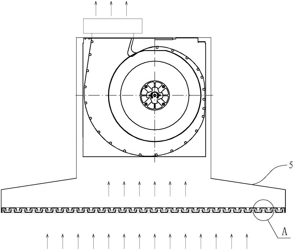 Multi-flow-directional filtering device used for range hood