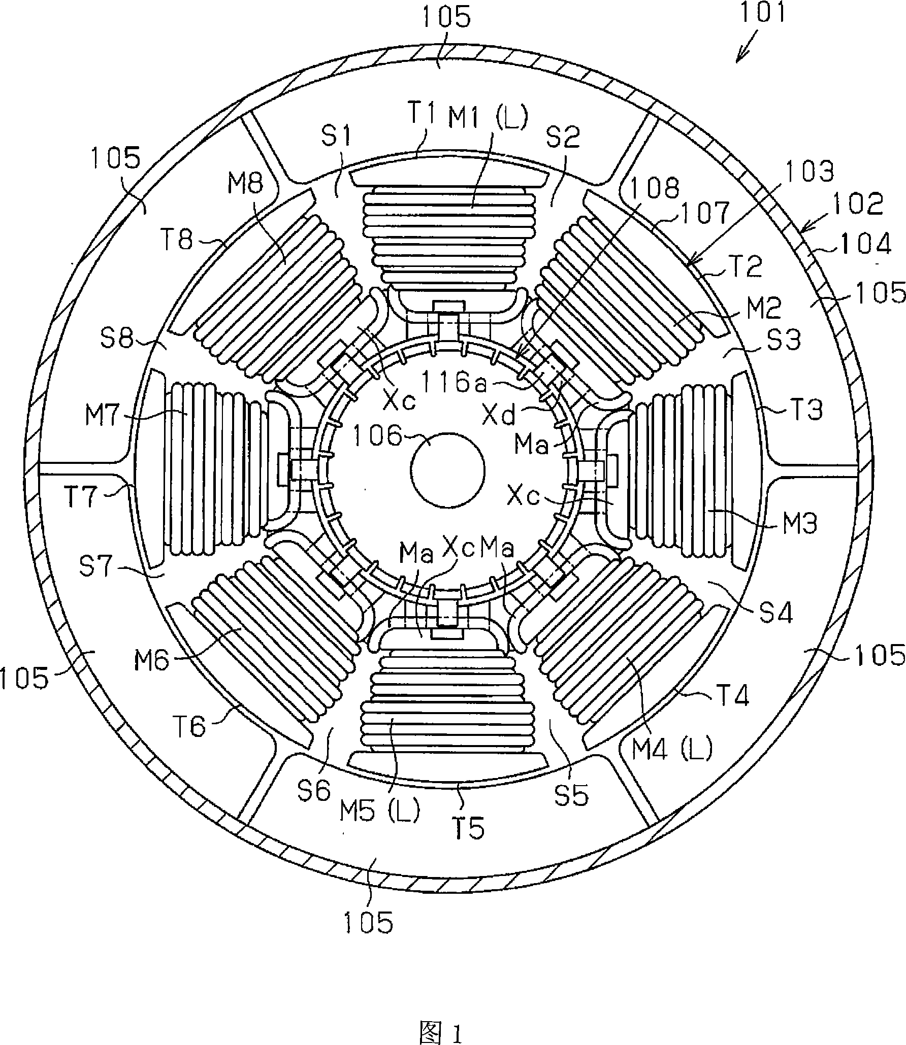 Armature, rotating electric machine, DC motor, and brushless motor