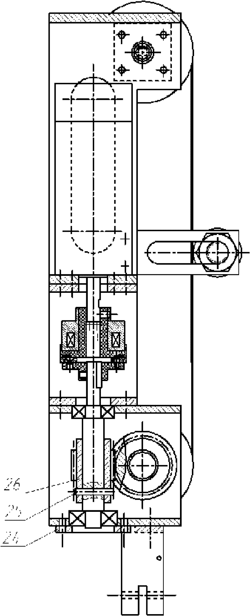 Modular driving device of elastic joints of multi-joint hopping robot