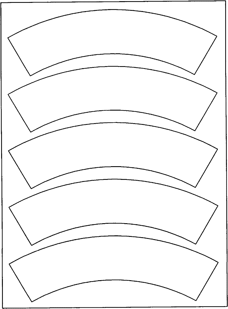 One-time molding process of multiple fan-shaped plates