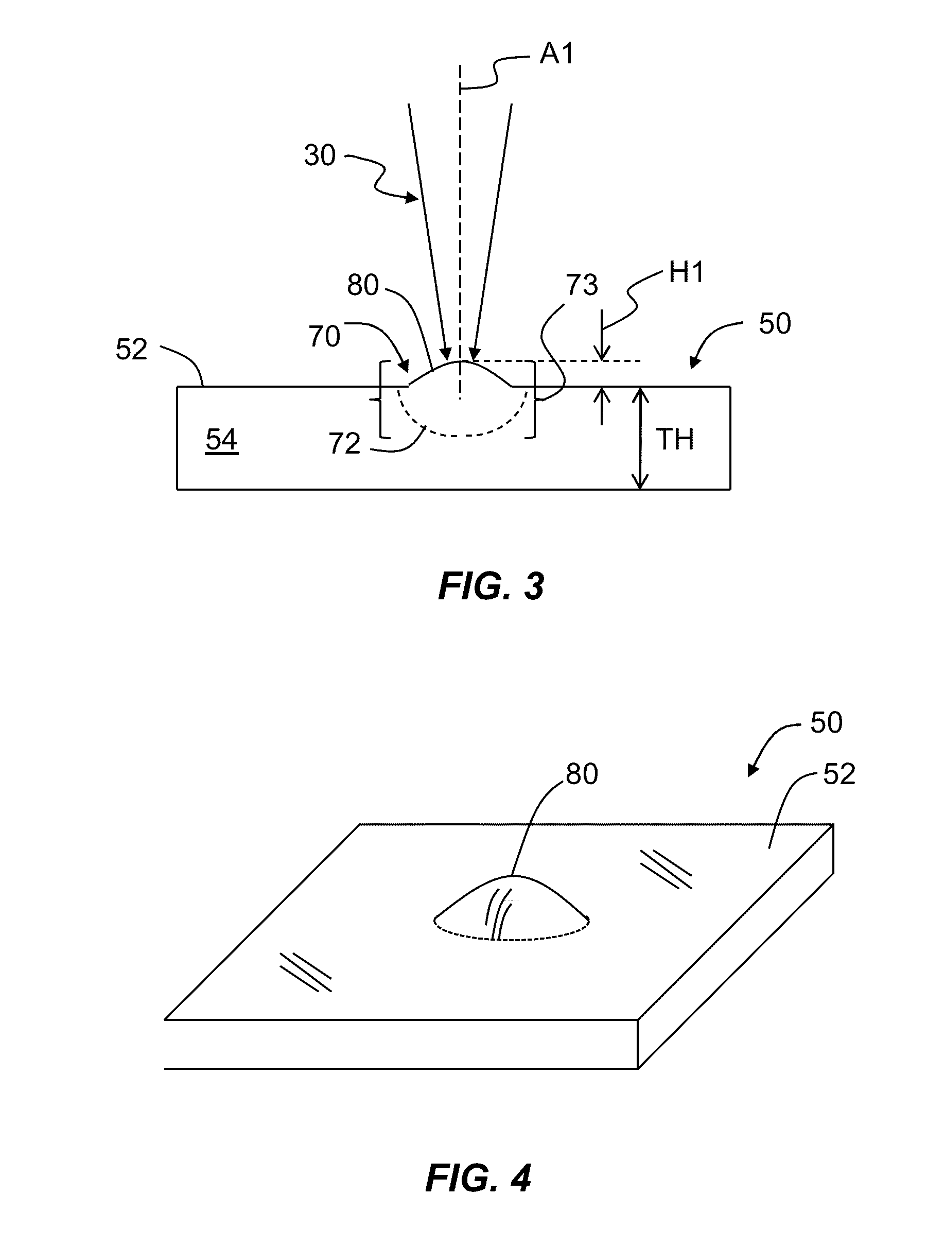 Formation of glass bumps with increased height using thermal annealing