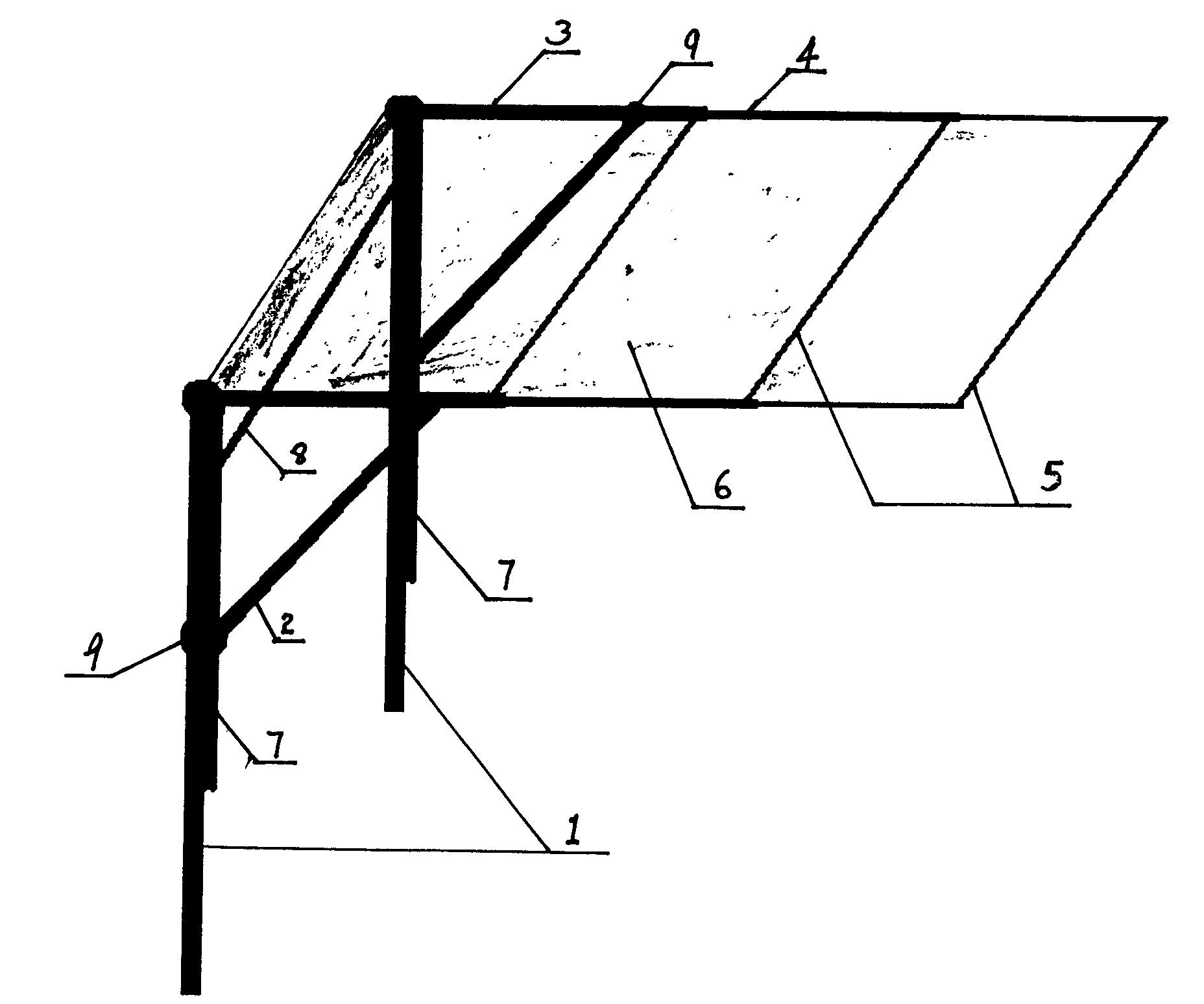 Method for fabricating housed typed stretching car shed and the housed typed stretching car shed