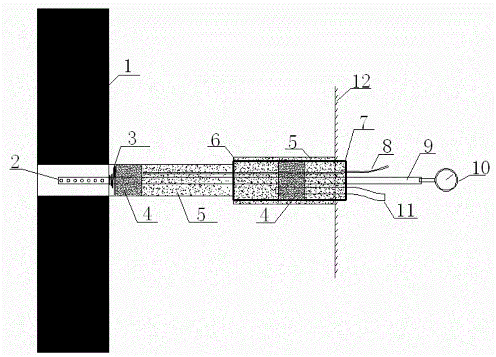 Method for measuring pressure of gas in coal seam in fracture rock stratum