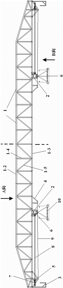Temporary cross brace of a space cable suspension bridge and its hoisting construction method