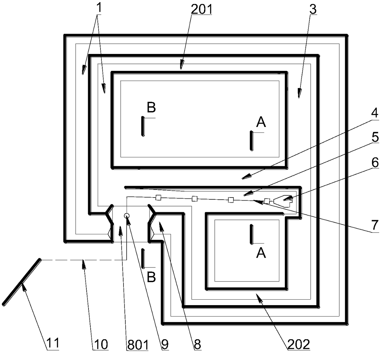 Arrangement method of semi-continuous process middle bridge in open pit coal mine