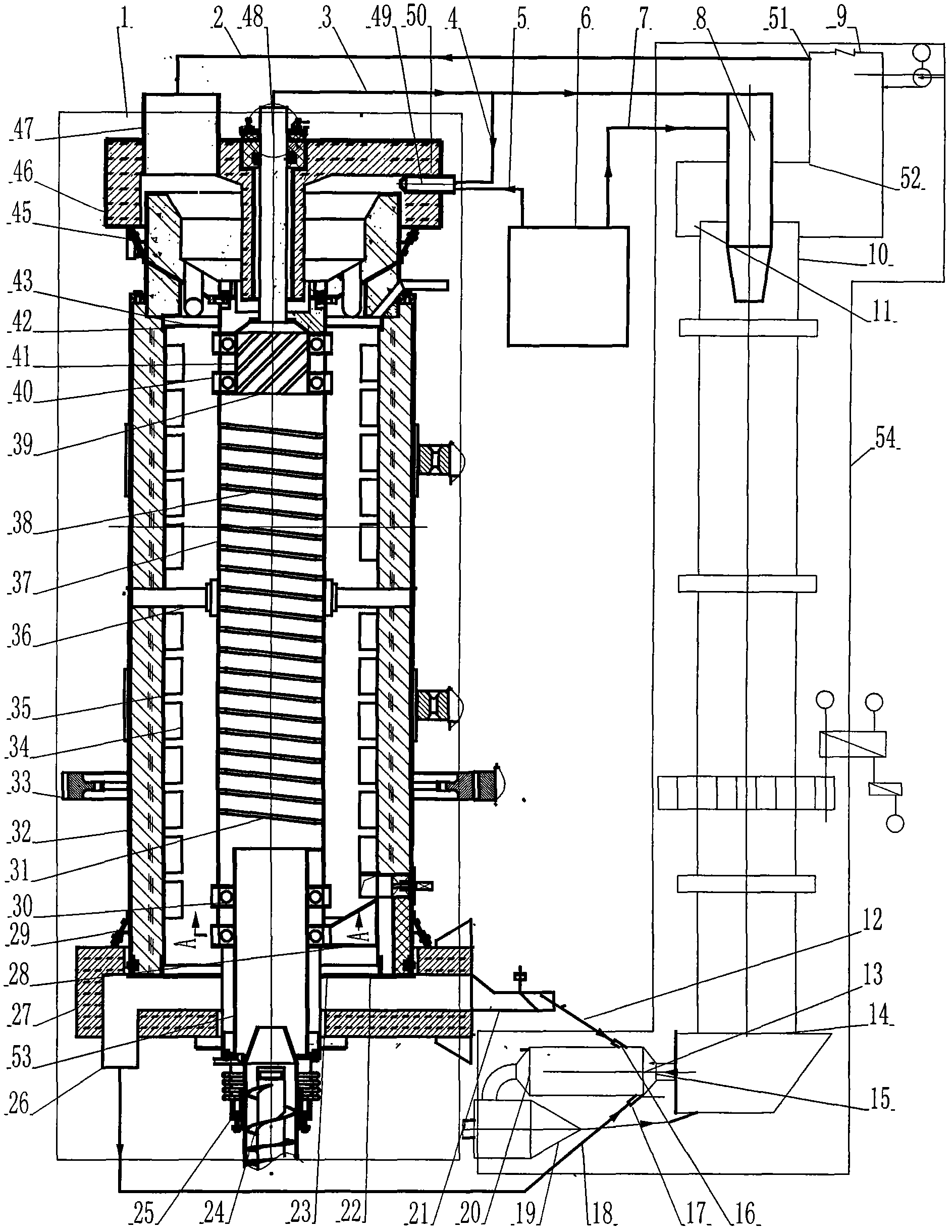 Pyrolysis garbage technology performed by means of double-cylinder rotary kiln